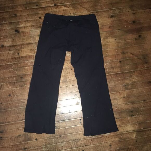 Athleta black wide leg leggings with side slits - Picture 1 of 3